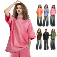 T-shirt de mode personnalisé imprimé en coton 100% respirant, jersey tissé lourd 260G anti-boulochage pour hommes et femmes