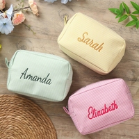 Bolsa de Almacenamiento de Cosméticos/Artículos de Aseo Personalizada de Algodón, Estilo Europeo Americano Retro, Superligera, Duradera, Expandible y Plegable
