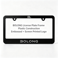 Cadre de plaque d'immatriculation américaine BOLONG ABS avec logo personnalisé en relief, norme américaine, cadre de plaque d'immatriculation de voiture en relief
