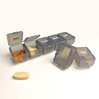 Boîte à pilules portable en plastique à 7 compartiments, boîte à pilules hebdomadaire pour les voyages, boîte à médicaments hebdomadaire, organiseur de rangement pour pilules