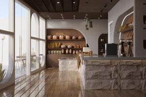 Ensemble de meubles de boulangerie sur mesure |   Comptoir de bar en bois et vitrine réfrigérée pour gâteaux - Product Image 6