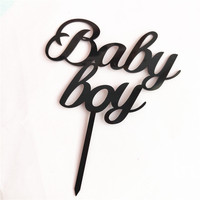 Baby Boy Tortendekoration Gold Acryl Babyparty/Neugeborenen Geschlechtsoffenbarung Party Tortendeko Willkommen Baby Boy Partyzubehör