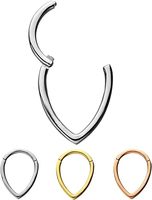 Lotus gros 16G larme anneau de segment articulé en acier inoxydable pour Septum, lèvre, sourcil et piercing d'oreille bijoux