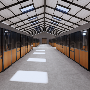 Schlussverkauf Reitsportställe Pferdestall im europäischen Stil vorgefertigte temporäre Ställe tragbare Pferdeställe mit Holzplatte - Product Image 2