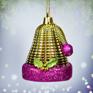 7 cm — 4 pieces, bell-shaped <b>figures</b> with glitter - Product Image 6