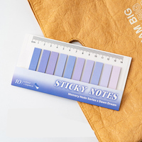 Lytwtw's – bloc-notes adhésifs dégradés de couleur bonbon, avec règle, fournitures scolaires et de bureau, bloc-notes, bloc-notes d'indexation, 1 pièce