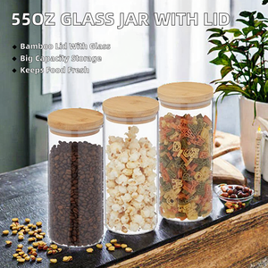 Borosilicate Glass <b>Storage</b> <b>Jar</b> with Clip-on Lid Airtight Stackable Dishwasher Safe <b>Kitchen</b> Container <b>for</b> Cereal Pasta Sugar - Product Image 2