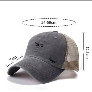 Gorra Trucker Negra de Malla Lavada 100% Algodón, Gorra Trucker Bordada Vintage con Logotipo Personalizado - Product Image 4