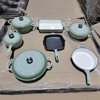Nouvelle remise sur les casseroles en fonte émaillée batterie de cuisine batterie de cuisine 7 pièces de plusieurs tailles batterie de cuisine antiadhésive pour usage domestique