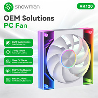 Ventilateur de boîtier PC SNOWMAN UK120-ARGB-WH 120mm blanc ARGB, débit d'air élevé 76.8CFM, roulement hydraulique PWM, synchronisation 5V 3 broches, vente en gros