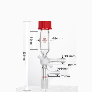 250ml ống tổng hợp peptide pha rắn GL45 vít nắp PTFE Piston <span class=keywords><strong>TEE</strong></span> khớp với lõi thủy tinh thiêu kết G3 từ tiandi - Product Image 5