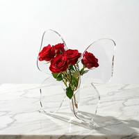 Vase en acrylique moderne minimaliste créatif en forme de papillon, décoration d'intérieur pour le salon ou la table à manger