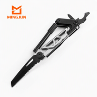 Couteau pliant multifonction en acier inoxydable, mousqueton, portable pour l'extérieur, EDC, camping, outil multi-usage