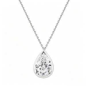 Factory Price Lab Grown Diamond Solitaire Pendant <b>Necklace</b> 14K Solid Gold Pear Cut Fine Jewelry Women - Product Image 3