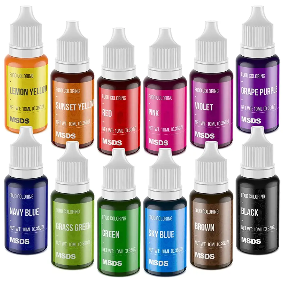 Lebensmittelzutaten 24-Colors Gel Farbset 20 ml Gele Ölbasiertes Lebensmittelfarbgelek für Bäckereizubehör