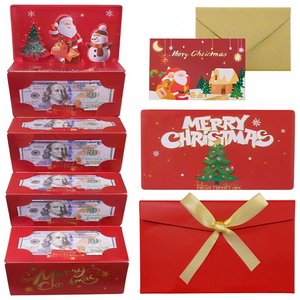 Eleganti porta biglietti di auguri natalizi con buste in rilievo timbro in oro cartoncino per Money Cards e regali in contanti - Product Image 1