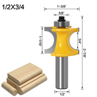 1/2 tige portant demi-cercle boule fraise bâton en bois fraise en bout pour CNC Machine de gravure pour routeur peu