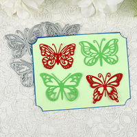 AAGU Set di 4 Fustelle Metalliche a Forma di Farfalla e Cuore per Scrapbooking, Cartelle per Goffratura, Modelli Dipinti, Fustelle Artigianali in Metallo Fatte a Mano