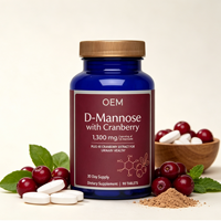 Comprimés de D-Mannose 1300mg à marque privée OEM, 90 unités, avec extrait de canneberge, approvisionnement en vrac, marque personnalisée