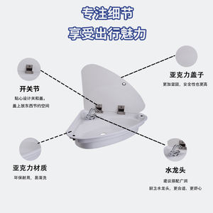 Mini évier pliable pour <span class=keywords><strong>camping</strong></span>-<span class=keywords><strong>car</strong></span> caravane cuisine <span class=keywords><strong>en</strong></span> plastique robinet de salle de bain pliable intégré installation facile usage public durable - Product Image 3