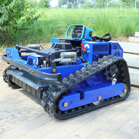 Tondeuse à gazon télécommandée sur chenilles pour pentes raides et terrains accidentés, machine de coupe d'herbe commerciale à haute efficacité