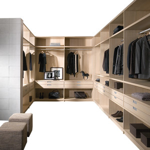 Armoire DAIYA avec porte à charnière ouverte, placard en placage de bois - Product Image 5