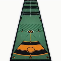 Tapis de putting en velours cristal portable, long tapis d'entraînement de golf avec support antidérapant, aide à l'entraînement au putting