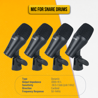 Kit de 7 Microphones Dynamiques Filaire Professionnel Anti-Bruit Conception Légère pour Performance en Direct