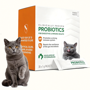 Probiotici per Gatti OEM ODM, Miscela Pura e Naturale per la Salute Digestiva e Immunitaria, 30 Bustine in Polvere per la Flora Intestinale - Product Image 6