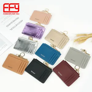 FFY Bags Small Pocket Wallet Key chian Zipper Coin Purse Mini Cash & Coin & Cards Case for Women
