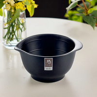 Bol à soupe noir en mélamine réutilisable avec poignées, design créatif, hôtel, restaurant