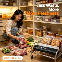Machine d'emballage sous vide électrique manuelle en plastique pour aliments secs/humides, préparation de repas et conservation des aliments frais
