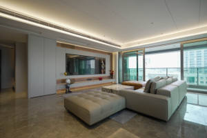 ตู้วาง<span class=keywords><strong>ท</strong></span>ี<span class=keywords><strong>วี</strong></span>สไตล์มินิมอลโมเดิร์นเคลือบแลคเกอร์แบบสัมผัสนุ่ม พร้อมไฟ LED เหมาะสำหรับโชว์รูม คลับ และวิลล่า - Product Image 3