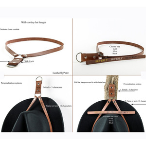 ที่แขวนหมวกยีนส์กลางแจ้งแบบหนังพร้อมเชือกเก็บของ ไม่ต้องเจาะ - Product Image 4