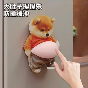 Autocollant 3D anti-collision pour poignée de porte Shiba Inu, support mural, coussinet décoratif anti-stress compressible, usage domestique - Product Image 1