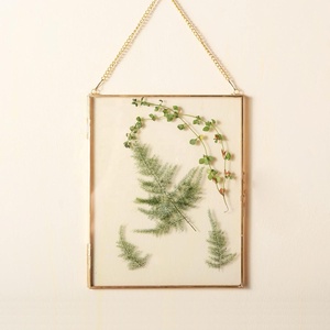 Siêu Đẹp Chất Lượng Vuông 6 Inch Brass Vàng Kính Nổi Khung Cho Ép Hoa Tường Treo Hai Mặt Kính Khung Ảnh - Product Image 6