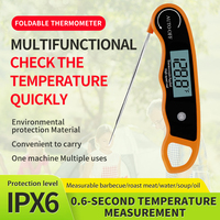 Termometer Dapur Digital Akurat Tinggi Berbahan Logam Tahan Air IPX6 dengan Respon Ultra-Cepat 0.6s untuk Memasak, Memanggang, Memanggang Daging