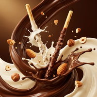 Bâtonnets de biscuits enrobés de chocolat aux amandes, saveur chocolat et lait, en boîte, pour les moments de loisirs, fabrication OEM