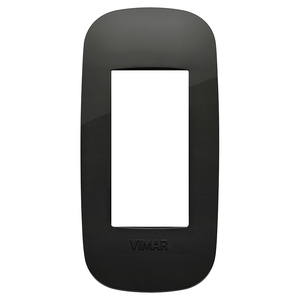 Placca Rotonda Nera Vimar 1MP, Lunghezza 8,2 cm, Larghezza 4 cm, Altezza 0,85 cm, Accessorio per Cablaggio - Product Image 1