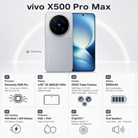 Téléphone mobile VIVO X500 Pro Max 5G 6,85 pouces 2K LTPO 144 Hz 8000 mAh Charge rapide 90 W Caméra périscopique 200 MP Étanche IP68