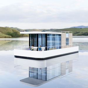 パーティー・釣り用 ソーラーパワー 電動 水上フローティング モバイル ポンツーンヨット プレハブハウス 太陽光発電 クルーザー ハウスボート - Product Image 3