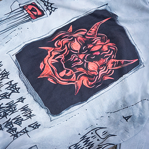 棉质 380gsm 男女通用定制拉链连帽衫 超大宽松连帽衫 数码印花图案涂鸦街头服饰连帽衫制造商 - Product Image 4