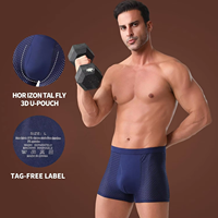 ODM Lot de 5 boxers respirants en bambou pour hommes, sous-vêtements doux et confortables avec poche, vente en gros, logo personnalisé