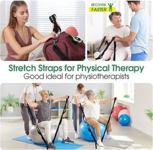 Sangle d'étirement pour le <span class=keywords><strong>yoga</strong></span> et la physiothérapie, sangle de <span class=keywords><strong>yoga</strong></span> non élastique à 10 boucles pour la rééducation à domicile, le Pilates, la rééducation post-blessure - Product Image 5