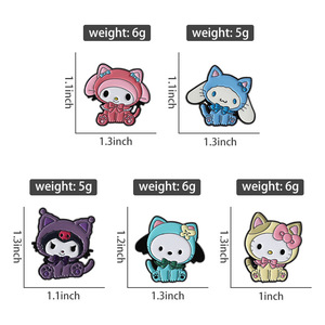 Fabrik preis Hochwertige süße Kawaii Cat Cosplay Kitty und Freunde Anstecknadel Emaille Pins - Product Image 2