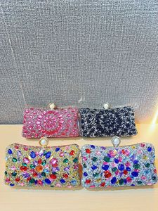 New Cross-border Foreign Trade Cross-border Trend Polyester Texture Rhinestone Small Evening Dress <b>Clutch</b> Bag Tanjing - Product Image 5