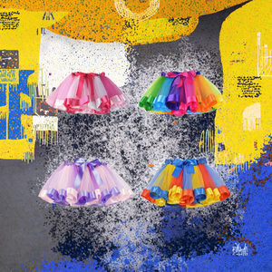Ingrosso gonne <span class=keywords><strong>Tutu</strong></span> <span class=keywords><strong>da</strong></span> balletto traspiranti per ragazze maglia di raso arcobaleno e Tulle sottigonna dolce stile principessa con decorazione ad arco - Product Image 2