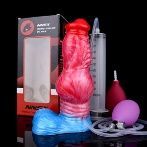 NNSX <b>Inflatable</b> Knotted Dildo Dog Dildo with Suction Cup Silicone Dog Cock Squirting Penis Fantasy Penis Animal Sex Toys - Product Image 5