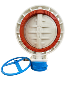 Prix favorable Dn250 Fpm Liner Anti Corrosif Utilisation Chimique Polypropylène PP Poignée De Roue Gaufrette Vanne Papillon - Product Image 2