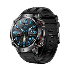 Full Touch Talking Sports Smartwatch 1,43 Zoll rundes Silikon band wasserdicht mit Eingangs schutz Sport begeisterte